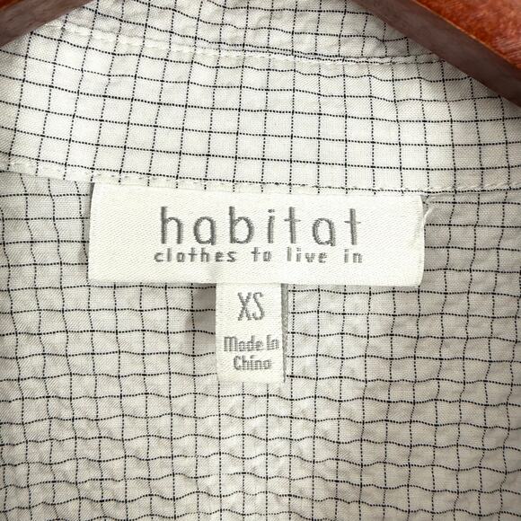 NEW NWOT Habitat Sz XS White Gray Wearable Art to Wear Blouse Shirt Top Artsy - Picture 2 of 7